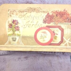 Art in Motion vintage yellow & floral small suitcase